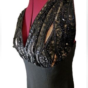 ❤️ Kathryn Dianos Black Sequined Evening Gown Formal Size 10